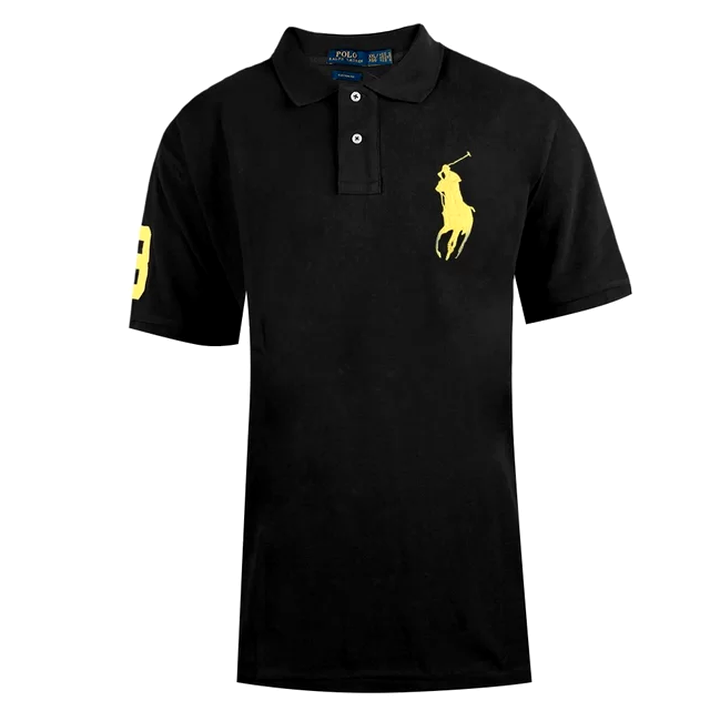 black polo with yellow horse