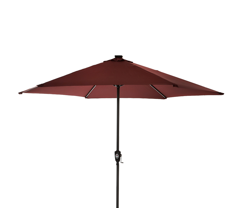 Aga Slunečník CLASSIC LED+USB 300 cm Dark Red