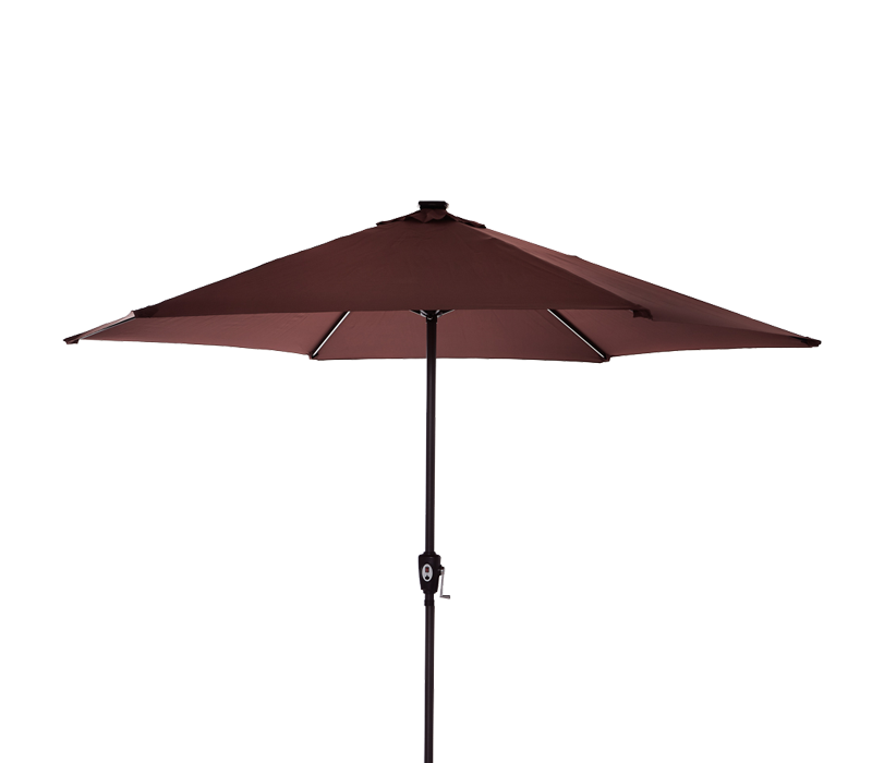 Aga Slunečník CLASSIC LED+USB 300 cm Dark Brown