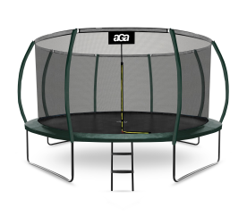 Aga SPORT EXCLUSIVE Trampolína 430 cm Tmavě zelená + ochranná síť + žebřík