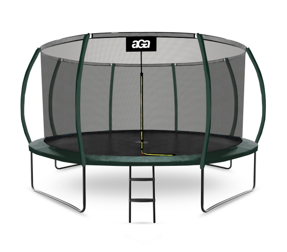 Aga SPORT EXCLUSIVE Trampolína 430 cm Tmavě zelená + ochranná síť + žebřík
