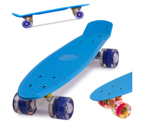 Aga Frisbee skateboard LED kolečka modrá