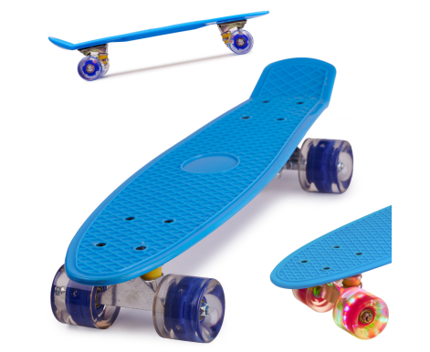 Aga Frisbee skateboard LED kolečka modrá