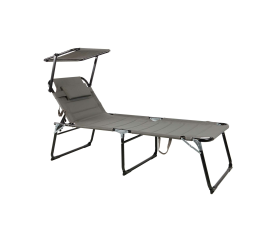 Linder Exclusiv Zahradní lehátko XXL se stříškou Světle šedé