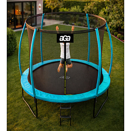 Aga SPORT EXCLUSIVE Trampolína 250 cm Světle modrá + ochranná síť + žebřík - II. JAKOST