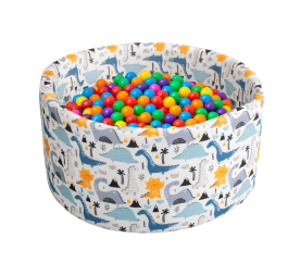 Aga Suchý bazén 90x40 cm s míčky Dinosauři
