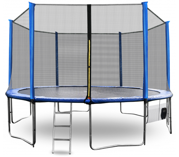 Aga SPORT PRO Trampolína 430 cm Modrá + ochranná síť + žebřík + kapsa na obuv