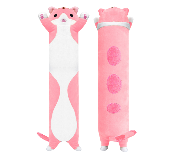 Aga4Kids Plyšový polštář Kočka Růžová 90 cm