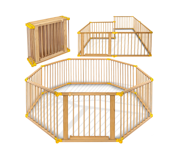 Kiduku Dětská ohrádka 7,2 m Přírodní/Žlutá