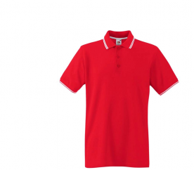 Fruit Of The Loom Tričko TIPPED POLO Red White