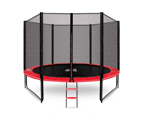 Aga SPORT PRO Trampolína 305 cm Červená + ochranná síť + žebřík