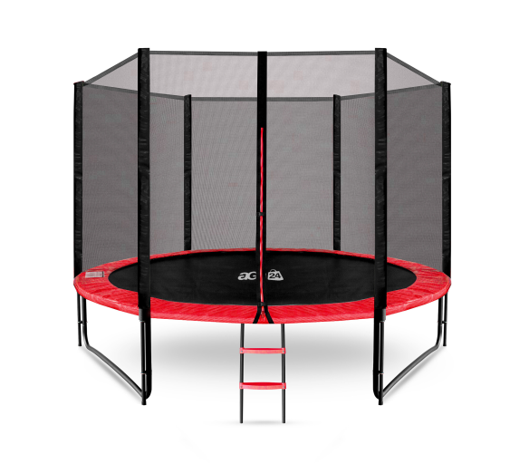 Aga SPORT PRO Trampolína 305 cm Červená + ochranná síť + žebřík
