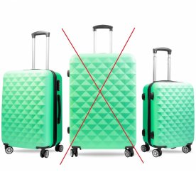 Aga Travel Sada cestovních kufrů vel. M+S Tyrkysová 6CZ023 - II. JAKOST