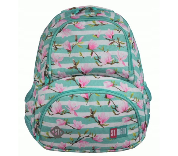 St.RIGHT Školní batoh čtyřkomorový Flower Magnolia