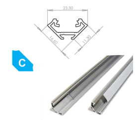 Hliníkový Profil pro LED pásky C Rohový 2m