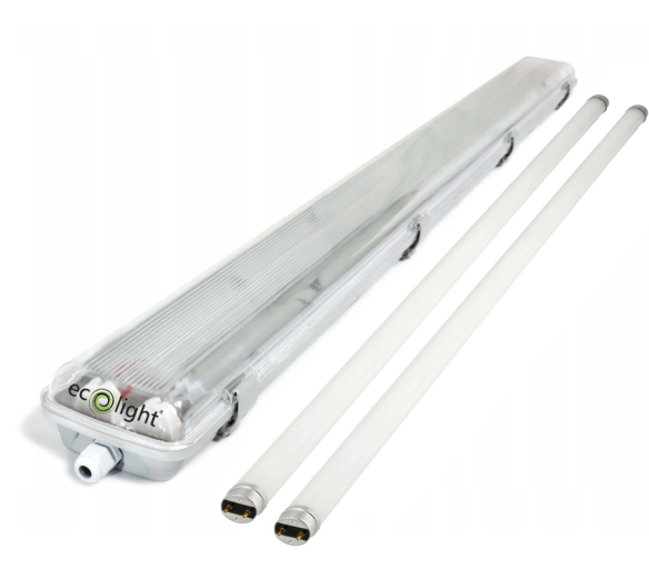 Svítidlo ECOlight + 2x LED trubice - G13 - 120cm - 18W - 1800lm neutrální bílá - SADA