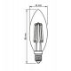 LED žárovka filament - E14 - 6W - svíčka - teplá bílá