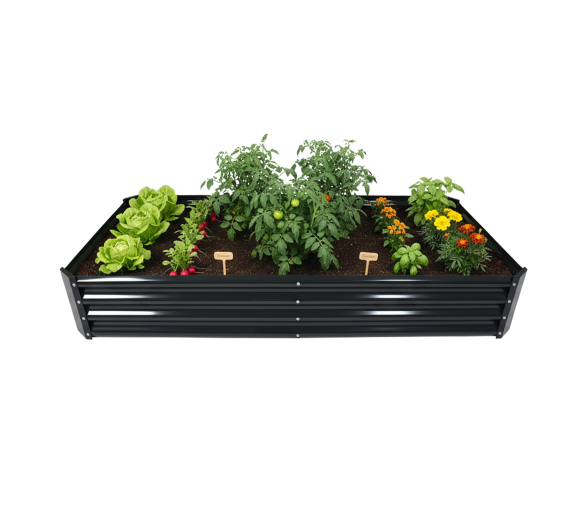 Aga Vyvýšený záhon 180x90x30 cm pozinkovaná ocel Černý