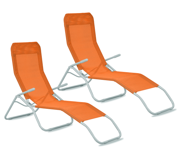 Aga 2x Zahradní lehátko SIESTA Oranžové