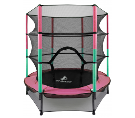 Aga Dětská trampolína 140 cm Pink/Dark Green + ochranná síť