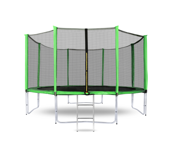 Aga SPORT PRO Trampolína 366 cm Světle zelená + ochranná síť + žebřík