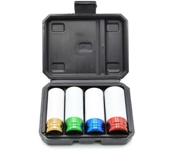 Geko Sada nástrčných rázových klíčů 1/2" s krytkou 17-22 mm