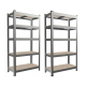 Aga 2x Kovový regál 180x90x30 cm 5 polic