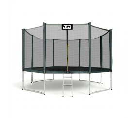 Aga SPORT PRO Trampolína 366 cm Tmavě zelená + ochranná síť + žebřík