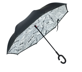 Aga Oboustranný skládací deštník s novinovým vzorem