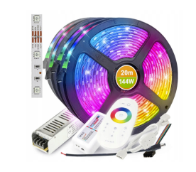 LED pásek RGB 20m + dálkové ovládání + napájecí zdroj