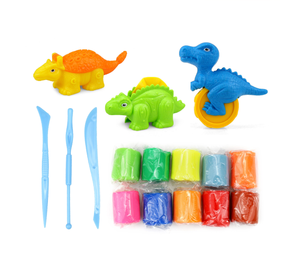 Aga4Kids Plastelína 10ks + příslušenství Dinosauři