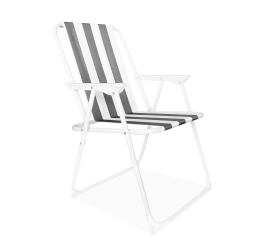 Aga Skládací křeslo Šedé s pruhy 2DAZ151