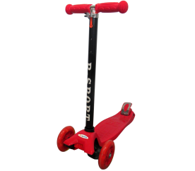 R-Sport Dětská tříkolová koloběžka H1 Červená s LED kolečky