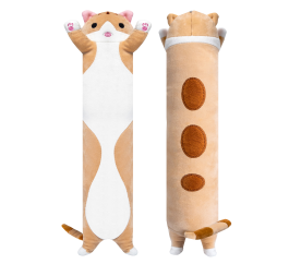 Aga4Kids Plyšový polštář Kočka Hnědá 90 cm