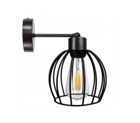 Nástěnná lampa - kinkiet - E27 - KULA - černá