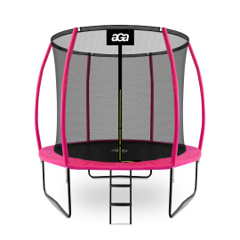 Aga SPORT EXCLUSIVE Trampolína 250 cm Růžová + ochranná síť + žebřík