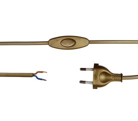 Propojovací kabel 1,5m 2x0,75 OMYp - zlatý
