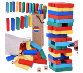 Hra Jenga wobbly tower barevné bloky GR0627 univerzální