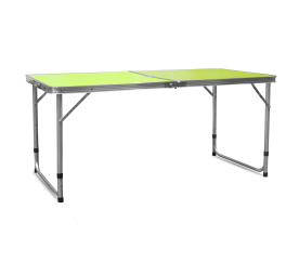 Aga Skládací kempingový stolek 120x60x54/60/70 cm Zelený