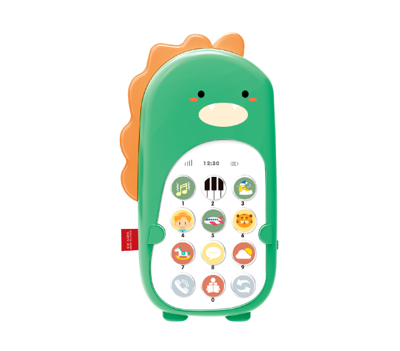 Aga4Kids Dětský telefon Dinosaurus Zelený