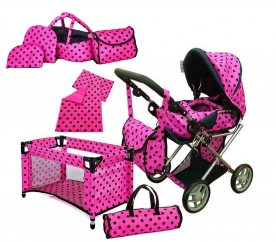Doris Kočárek pro panenky set 5v1 Dark Blue