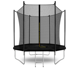 Aga SPORT FIT Trampolína 250 cm Černá + vnitřní ochranná síť + žebřík