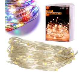 Dekorativní drátěná svítidla LED 5m 50LED multicolour