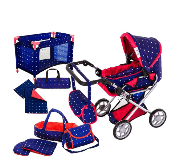 Doris Kočárek pro panenky set 5v1 Red