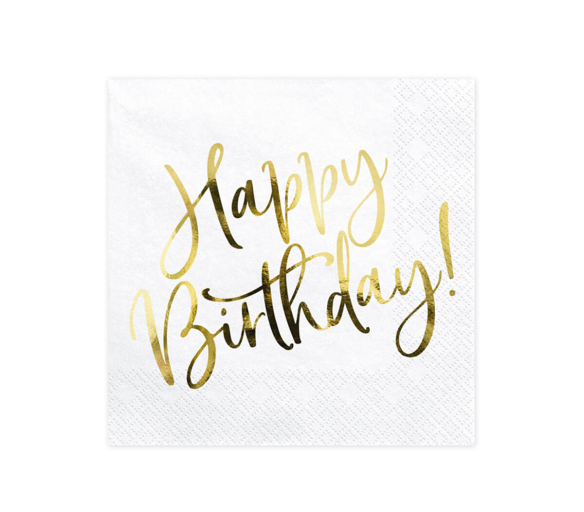 Aga4Kids Papírové ubrousky Happy Birthday 33x33 cm 20ks