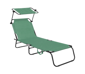 Aga Zahradní polohovací lehátko se stříškou Světle zelené 2DAZ435 - II. JAKOST