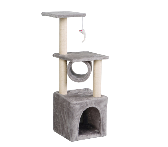 Aga Škrabadlo pro kočky 30x30x90 cm Šedé