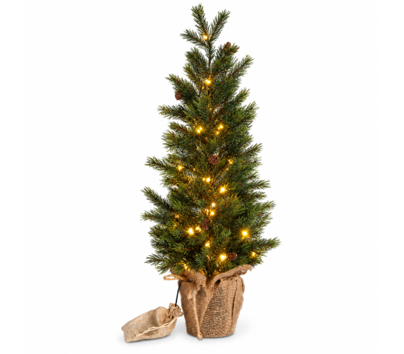 Aga Umělý vánoční stromek v květináči 70 cm zasněžený s LED osvětlením