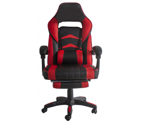 Aga Kancelářská židle Černo - Červená s opěrkou pro nohy