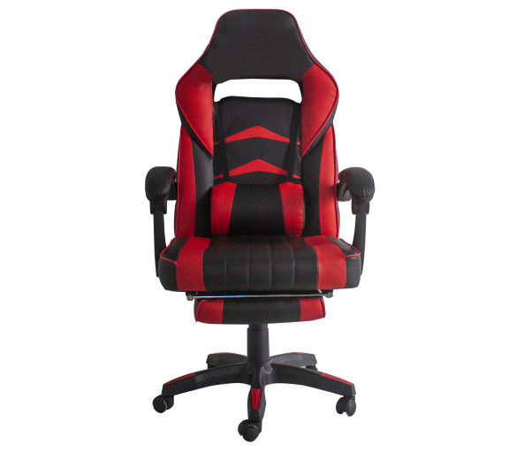 Aga Kancelářská židle Černo - Červená s opěrkou pro nohy